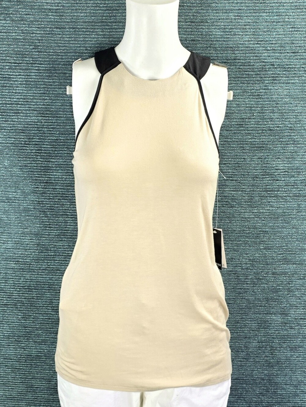 Premise Studio Stylish Tank Top Khaki/Black